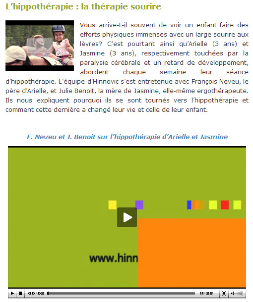 Article Hinnovic - Hippothérapie